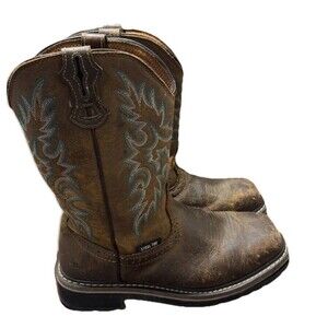 Brazos Women's Bandero Steel Toe Wellington Work Boots Size 9B